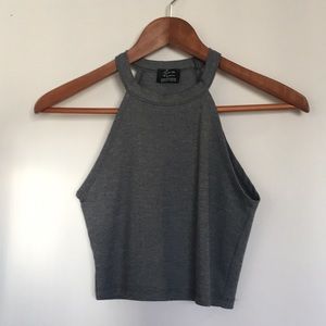 Zara Trafaluc Gray Sleeveless Crop Top Size Small